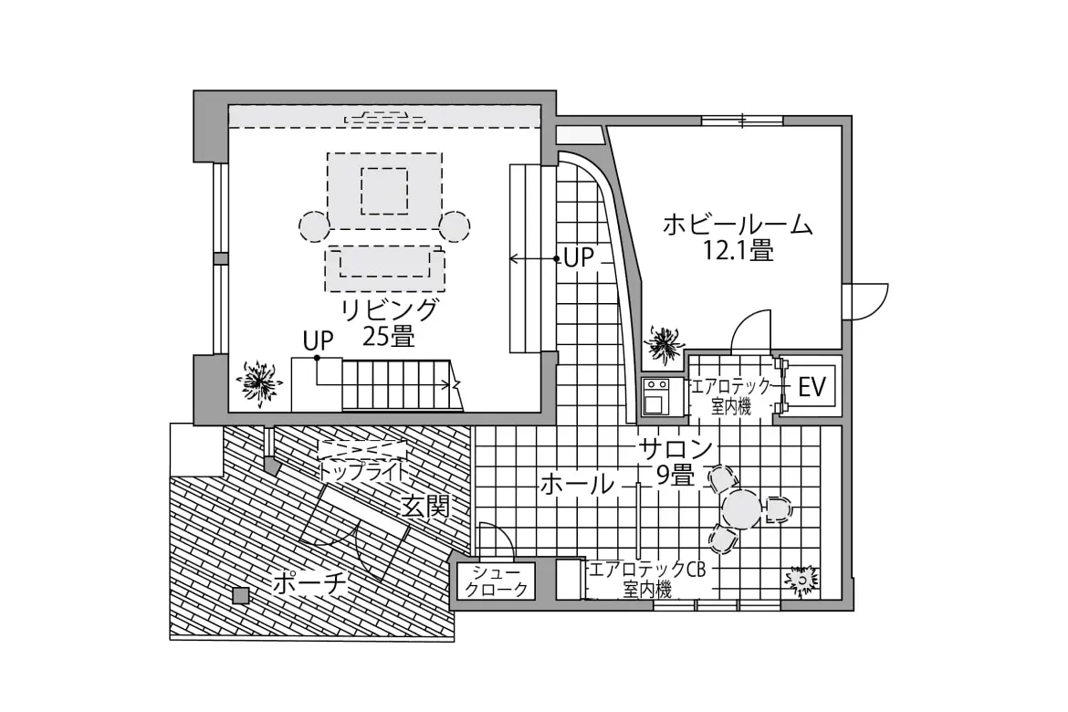 フロアごとに変わる、ラグジュアリーな空間 1F