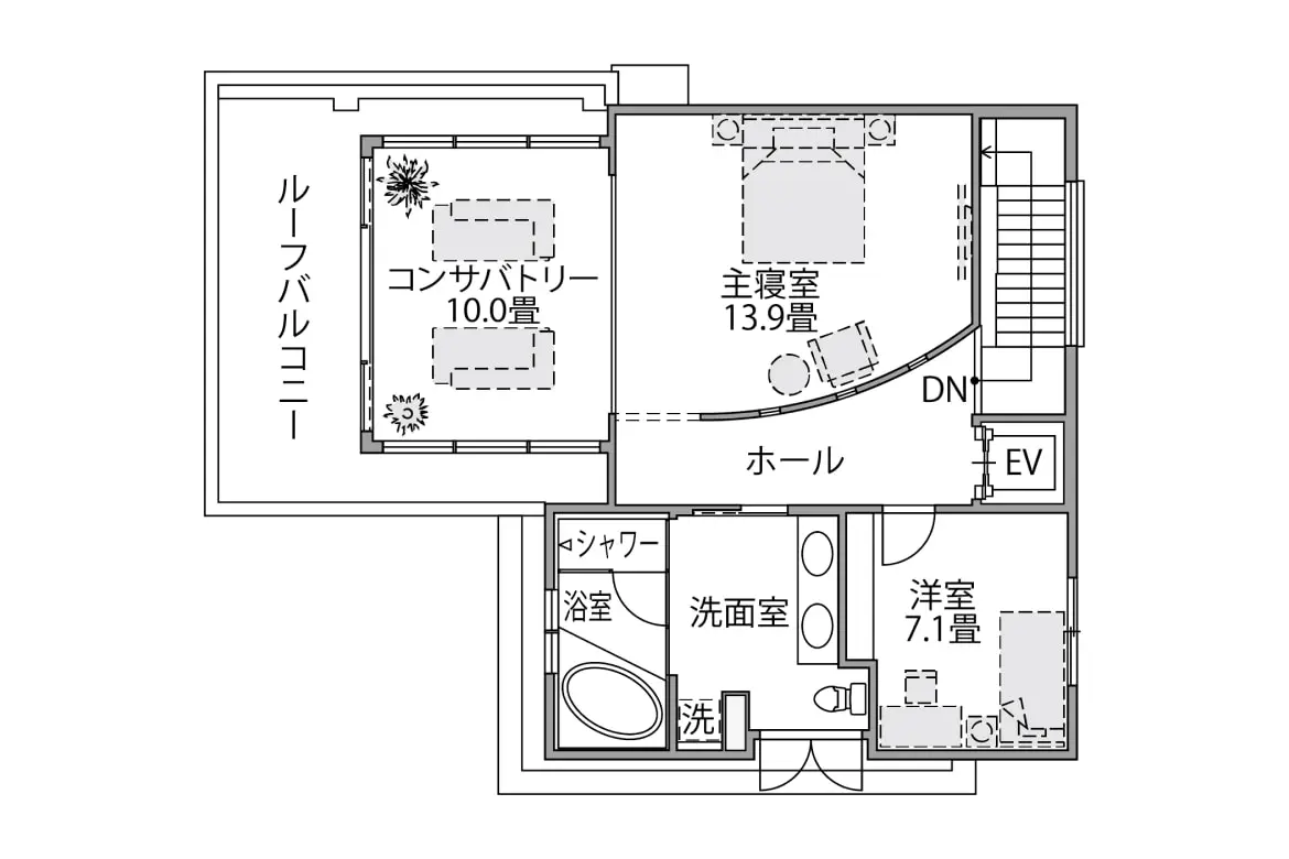 フロアごとに変わる、ラグジュアリーな空間 3F