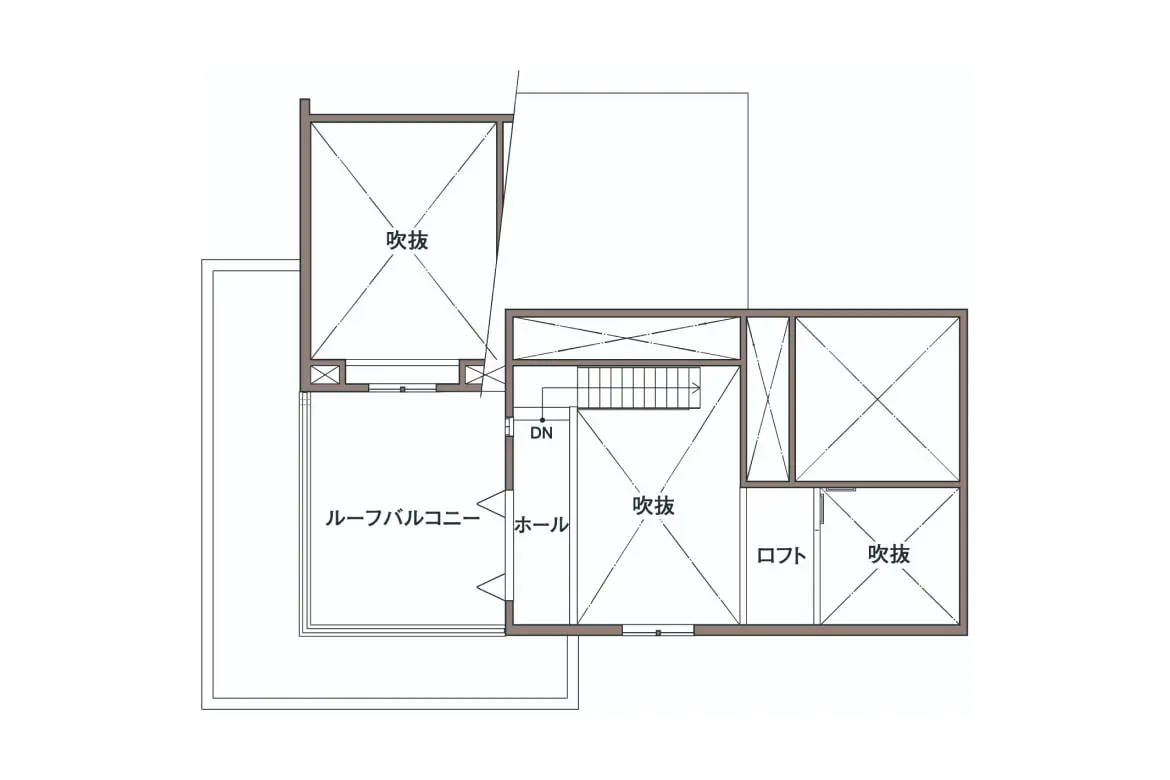 空と光と風を感じる開放感のある家 3F