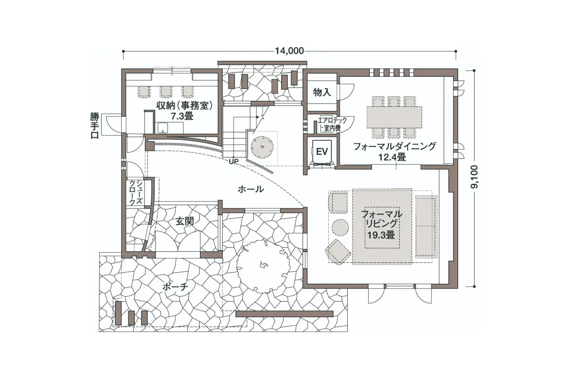 家族それぞれが、好きな場所で楽しめる家 1F